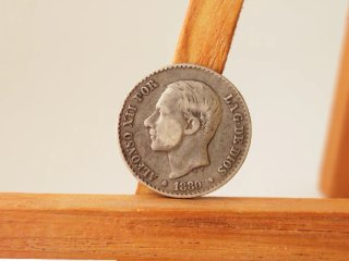 Moneda Plata 50 céntimos 1880 Alfonso XII