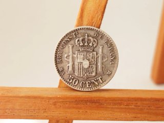 Moneda Plata 50 céntimos 1880 Alfonso XII