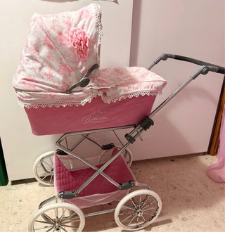 Carrito de muñecas rosa floral