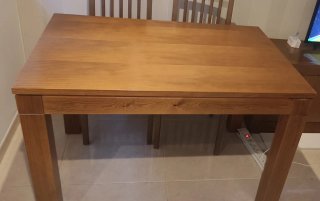 Mesa de madera maciza 1,20 extensible a 1,80 con 4