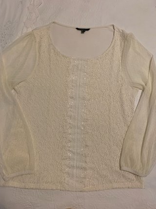 Blusa Cortefiel. Encaje Talla L