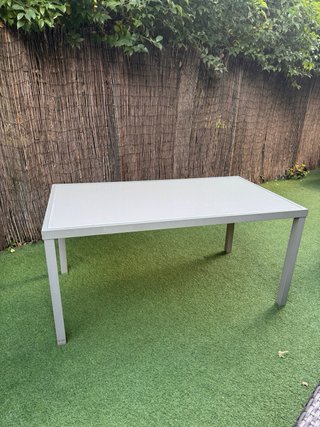 Conjunto mesa comedor terraza + 6 sillas