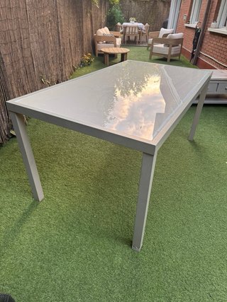 Conjunto mesa comedor terraza + 6 sillas