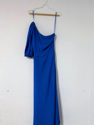 Vestido asimétrico azul Pedro del Hierro
