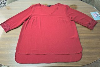 Blusa manga 3/4 con encaje T. 48