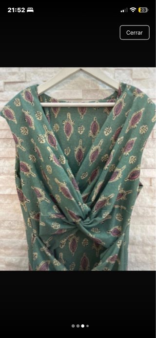 Vestido invitada verde y morado