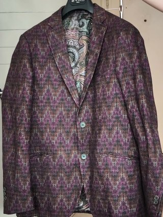 Etro Chaqueta Estampada Azul Marino