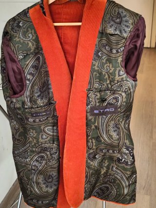 Etro Chaqueta Estampada Azul Marino