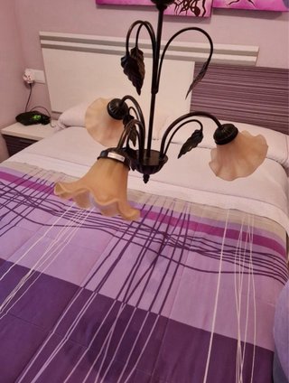 Lámpara de techo hierro forjado y cristal