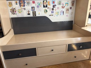 Cama nido madera beige y gris