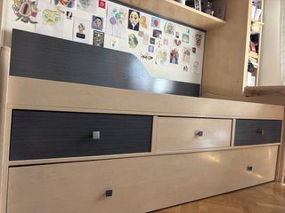 Cama nido madera beige y gris