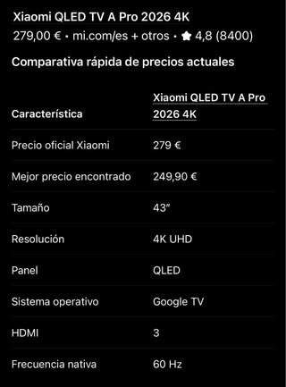 Xiaomi TV A Pro 43 Google TV