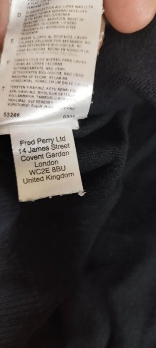 Chaleco Fred Perry Azul Marino Talla XXL