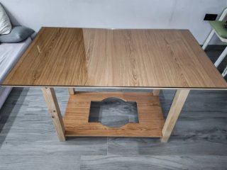 Mesa camilla completa con falda gris