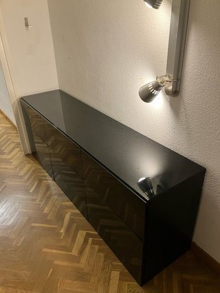 Aparador IKEA negro brillo 180 cm