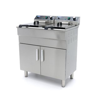 Friggitrice - 2 x 16L - 2 Cestelli - con Rubinetto