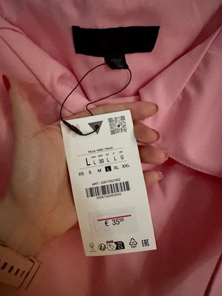 Vestido largo Zara rosa talla L