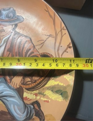 Coppia Piatti Terracotta Dipinti