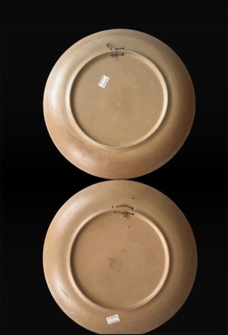 Coppia Piatti Terracotta Dipinti