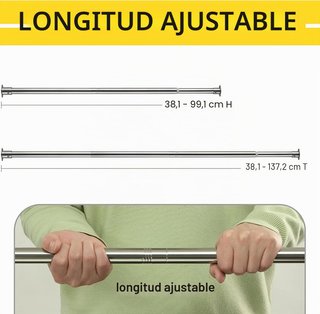 Barra Armadio Estensibile 38-99cm in Metallo
