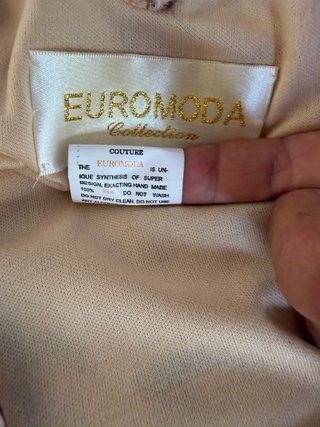 Abito lungo cerimonia seta beige/marrone