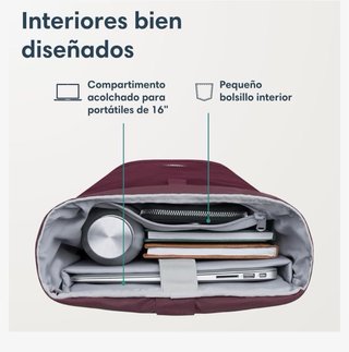 Mochila LARXON mujer morado/rojo