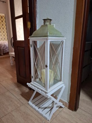 Farol decorativo grande madera
