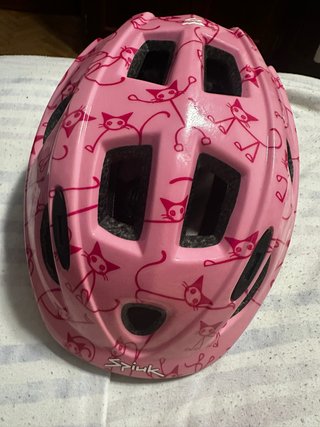 Casco Bicicleta Niña Rosa Gatitos Spink