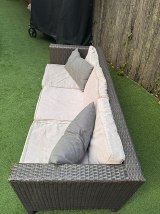 Conjunto Muebles Exterior Ratán Negro y Beige