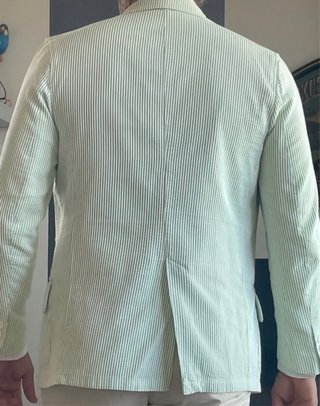 Blazer Leyva Talla L Rayas Verdes y Blancas