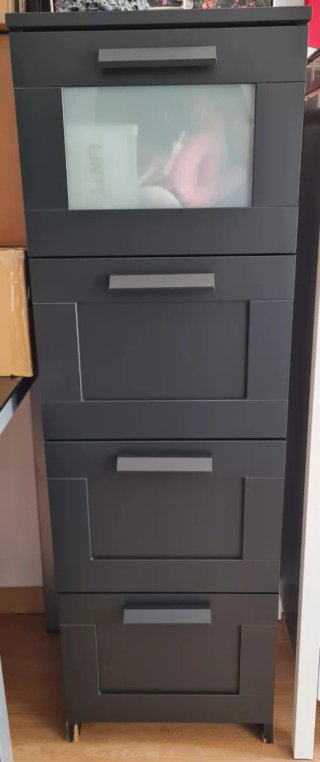 Cajonera Negra con Cristal