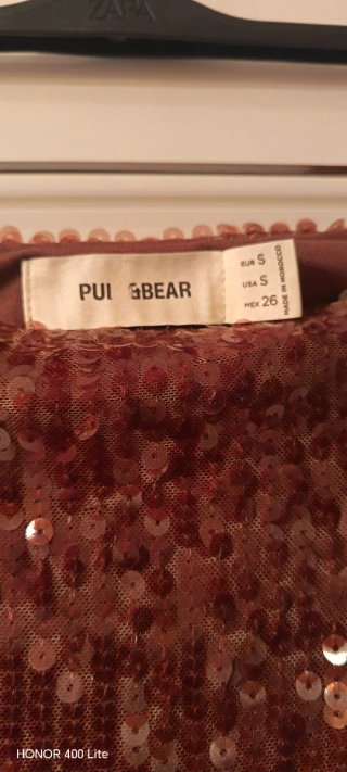 Falda lentejuelas marrón talla S