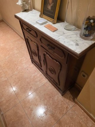 Mueble Taquillon Madera y Mármol