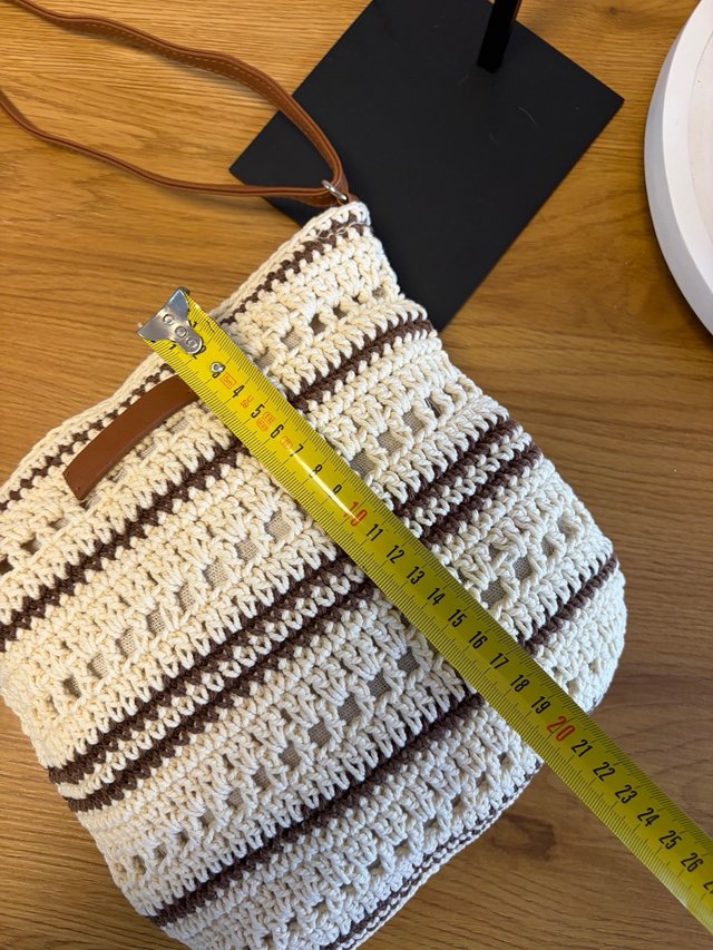 Bolso Bandolera Crochet Boho Vera Beige/Marrón