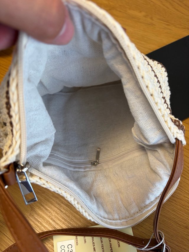 Bolso Bandolera Crochet Boho Vera Beige/Marrón