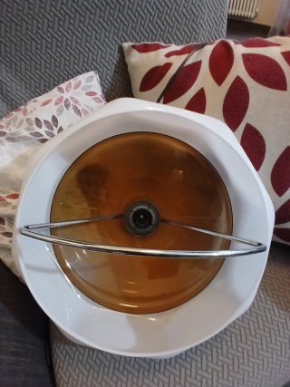 Lampadario anni 70 vetro e plexiglass