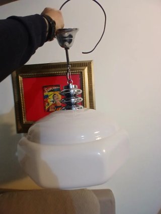 Lampadario anni 70 vetro e plexiglass