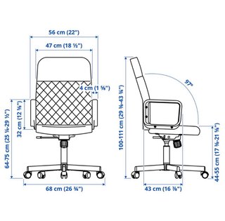 Silla de oficina IKEA giratoria negra.