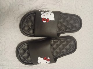 Chanclas Hello Kitty Negras Nuevas