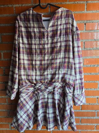 Vestido cuadros manga larga