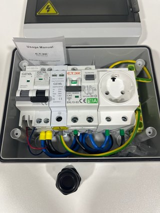 Caja protecciones para cargador VE schuko 16A