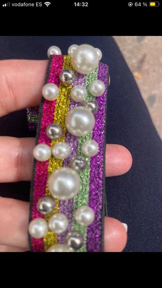 Pulsera elástica perlas multicolor