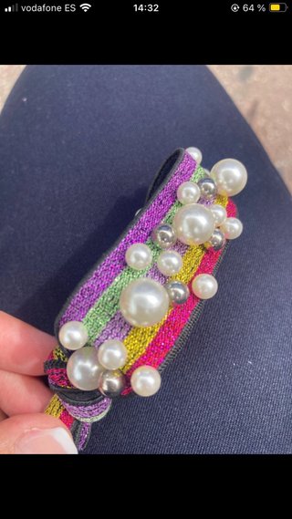 Pulsera elástica perlas multicolor