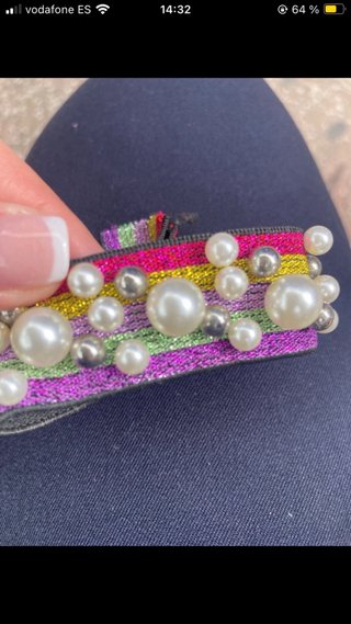 Pulsera elástica perlas multicolor