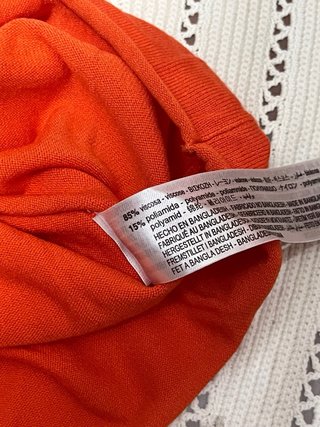 Zara Maglia Cotone Arancione Estiva