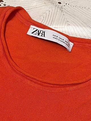 Zara Maglia Cotone Arancione Estiva