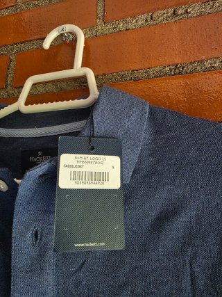 Polo Hackett Manga Larga Talla M Azul
