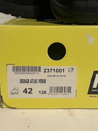 Zapato Seguridad FAL T42 S3 Negro/Amarillo