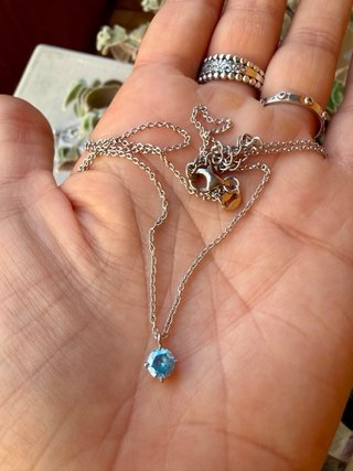 Collana punto luce argento 925 azzurro