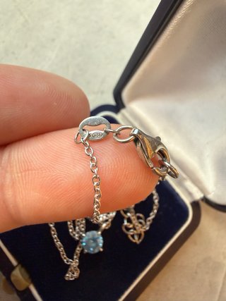 Collana punto luce argento 925 azzurro